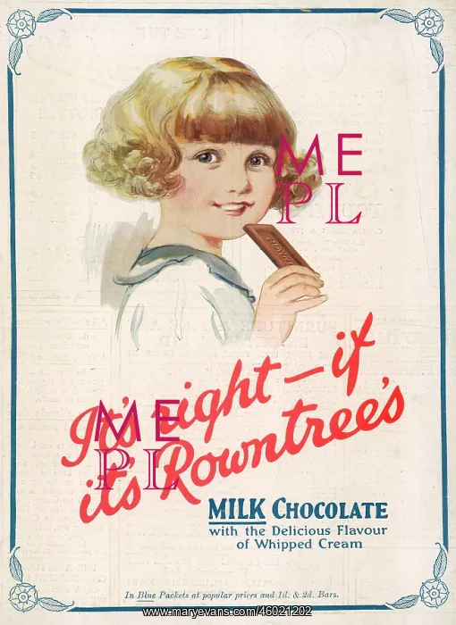 : Advert for Rowntree's Chocolate 1924 : Advert for Rowntree's Chocolate 1924