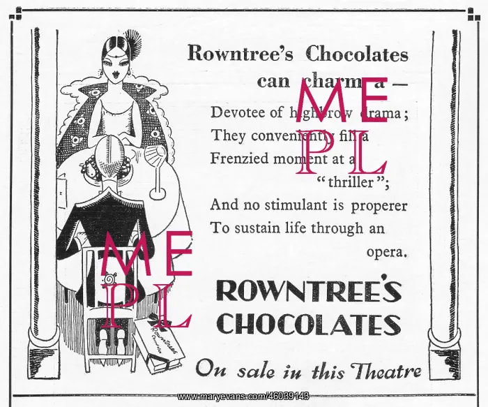 : Advert for Rowntree's Chocolates, 1929 : Advert for Rowntree's Chocolates, 1929
