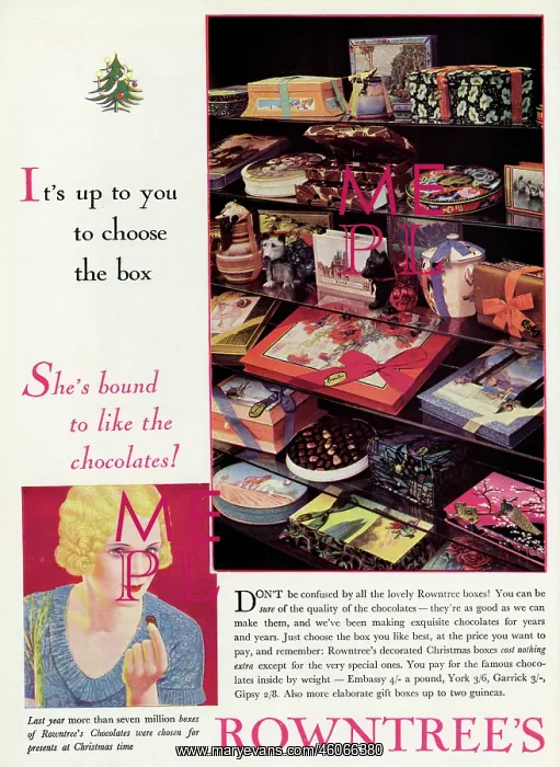 : Advert for Rowntree's Chocolates 1931 : Advert for Rowntree's Chocolates 1931
