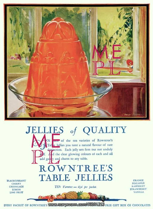: Advert for Rowntree's table jellies 1927 : Advert for Rowntree's table jellies 1927