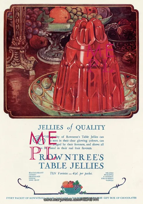 : Advert for Rowntree's table jellies 1927 : Advert for Rowntree's table jellies 1927
