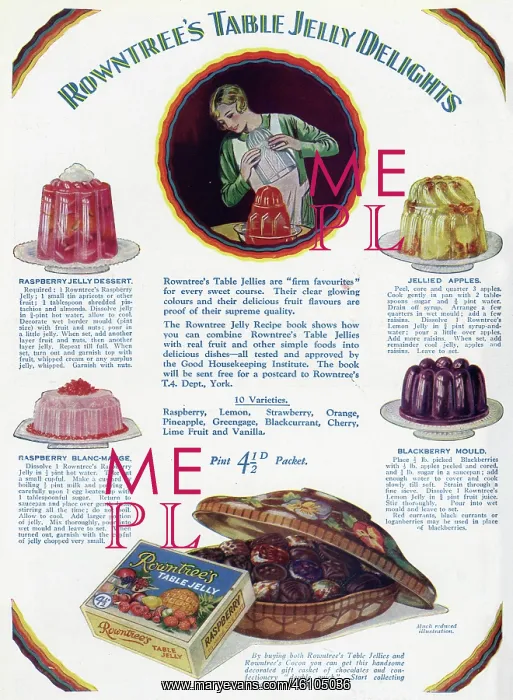  : Advert for Rowntree's table jelly delights 1928
