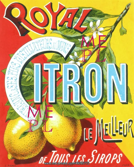 : Advertisement for Royal Citron lemon juice : Advertisement for Royal Citron lemon juice