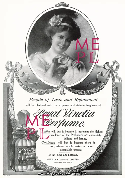 : Advert for Royal Vinolia - Perfume 1911 : Advert for Royal Vinolia - Perfume 1911