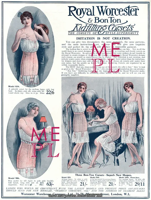 : Advert for Royal Worcester corsets 1922 : Advert for Royal Worcester corsets 1922