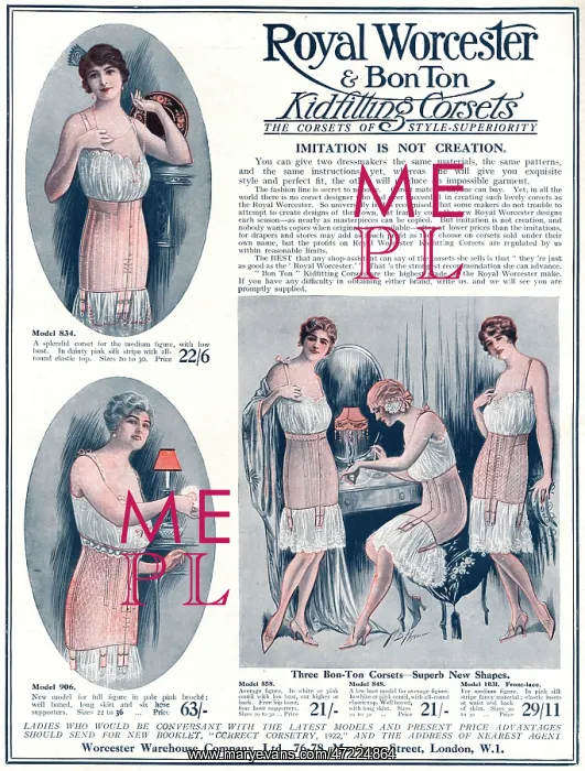 : Advert for Royal Worcester corsets 1922 : Advert for Royal Worcester corsets 1922