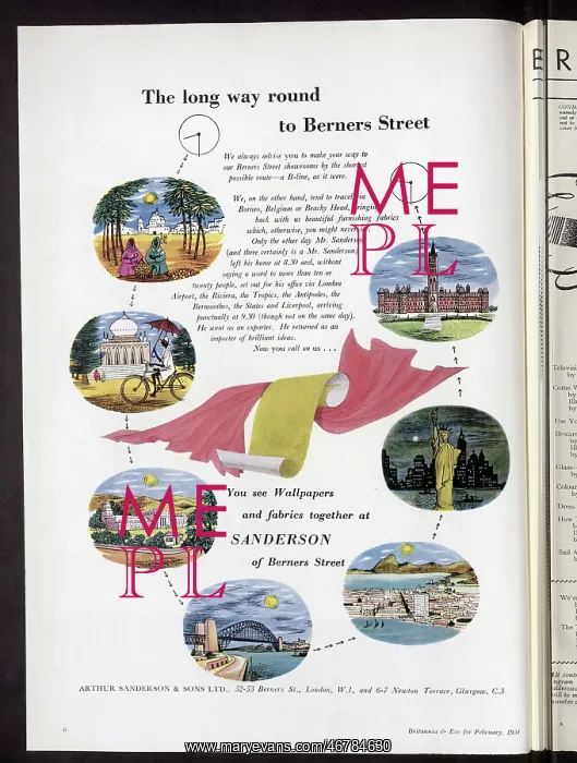 : Advert for Sanderson of Berners Street : Advert for Sanderson of Berners Street