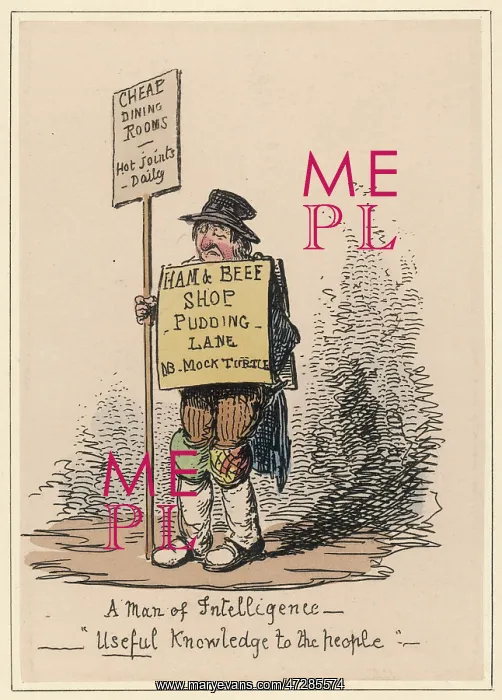 : ADVERT / SANDWICH MAN 1828 : ADVERT / SANDWICH MAN 1828