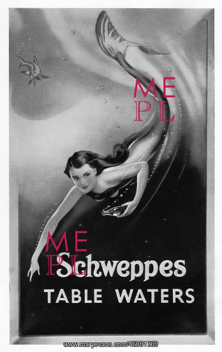 : Advert for Schweppes table water, 1930s : Advert for Schweppes table water, 1930s