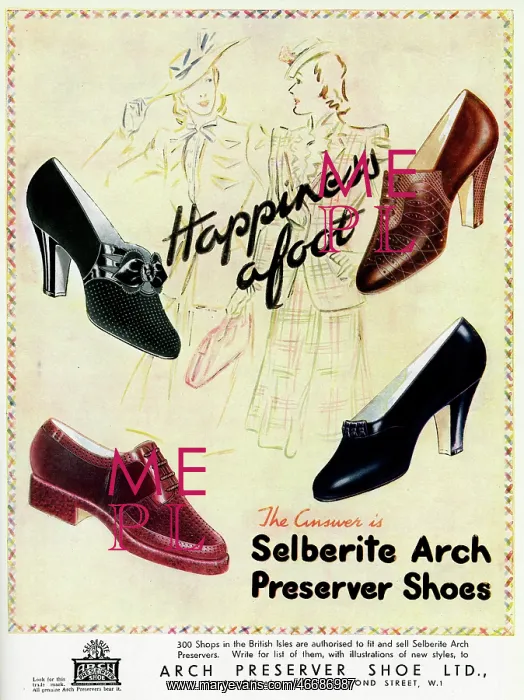 : Advert for Selberite Arch Preserver shoes 1941 : Advert for Selberite Arch Preserver shoes 1941