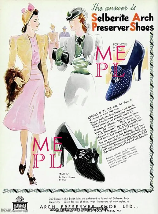 : Advert for Selberite Arch Preserver shoes 1941 : Advert for Selberite Arch Preserver shoes 1941