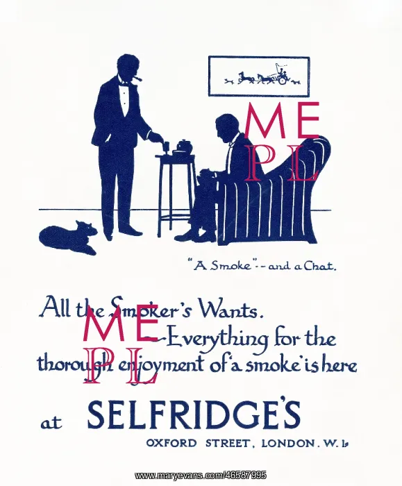 : Advertisement for Selfridge's tobacco products : Advertisement for Selfridge's tobacco products