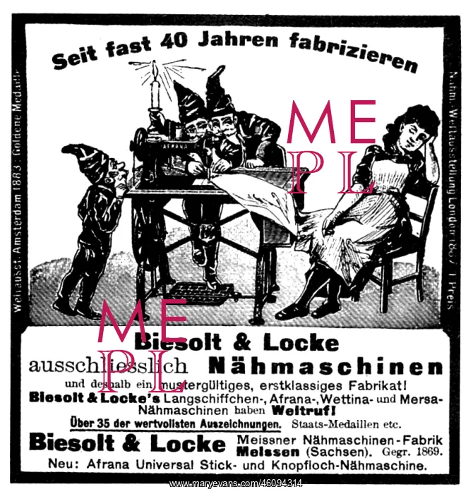 : Advertisement for sewing machines by Biesolt & Locke : Advertisement for sewing machines by Biesolt & Locke