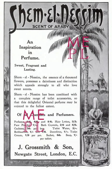 : Advert for Shem-el-Nessim - Perfume 1913 : Advert for Shem-el-Nessim - Perfume 1913