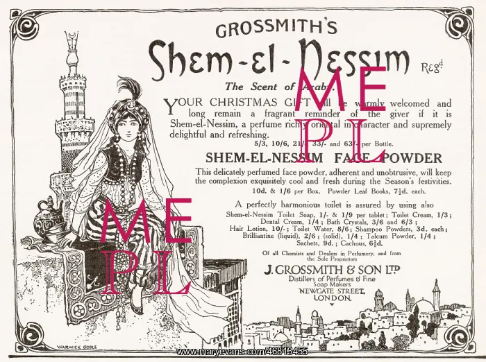 : Advert for Shem-el-Nessim - Perfume 1920 : Advert for Shem-el-Nessim - Perfume 1920