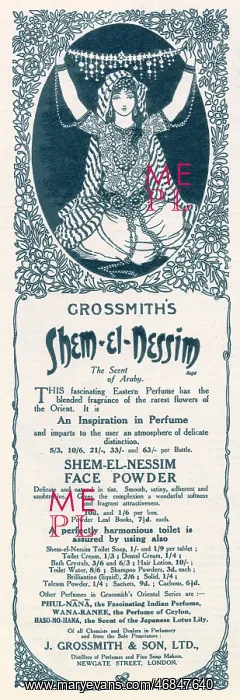  : Advert for Shem-el-Nessim - Perfume 1920