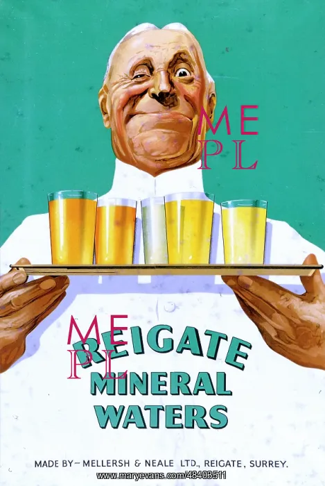  : Advertising showcard, Reigate Mineral Waters