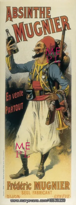 : Advertisement sign for absinthe Mugnier, 1895 : Advertisement sign for absinthe Mugnier, 1895
