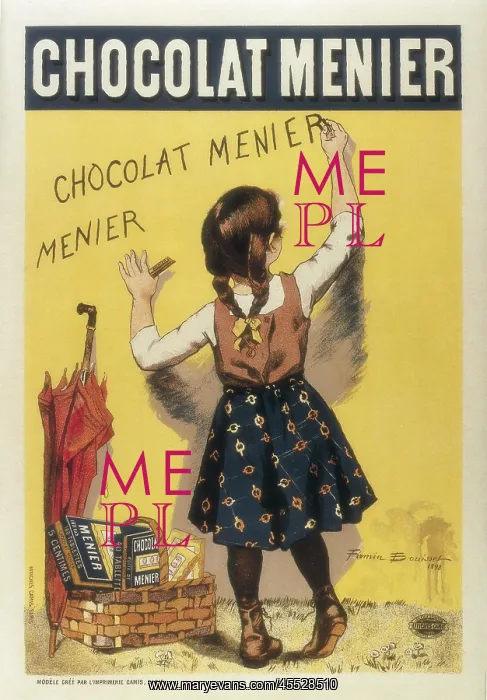 : Advertisement sign for Chocolat Menier, 1893 : Advertisement sign for Chocolat Menier, 1893
