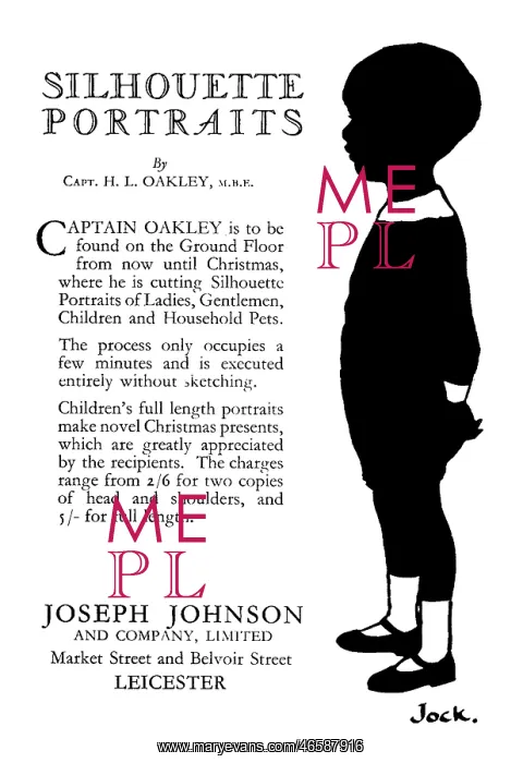 : Advertisement for silhouette portraits, Leicester : Advertisement for silhouette portraits, Leicester