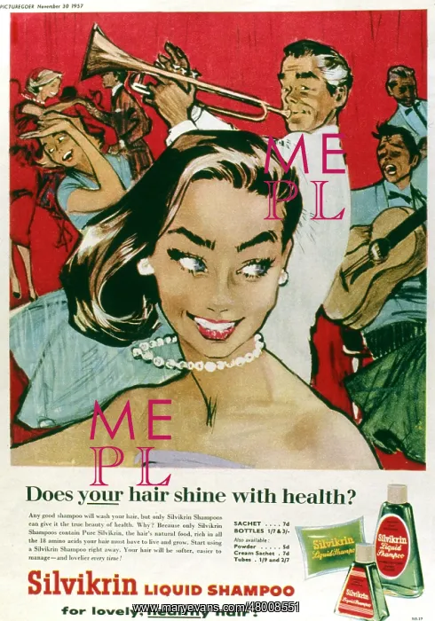 : Advertisement for Silvikrin liquid shampoo : Advertisement for Silvikrin liquid shampoo