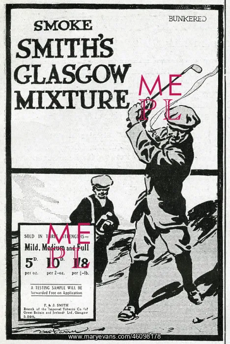 : Advert for Smith's Glasgow Mixture 1914 : Advert for Smith's Glasgow Mixture 1914