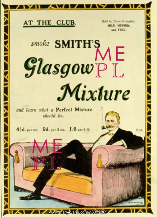 : Advertisement for Smith's Glasgow Mixture tobacco : Advertisement for Smith's Glasgow Mixture tobacco