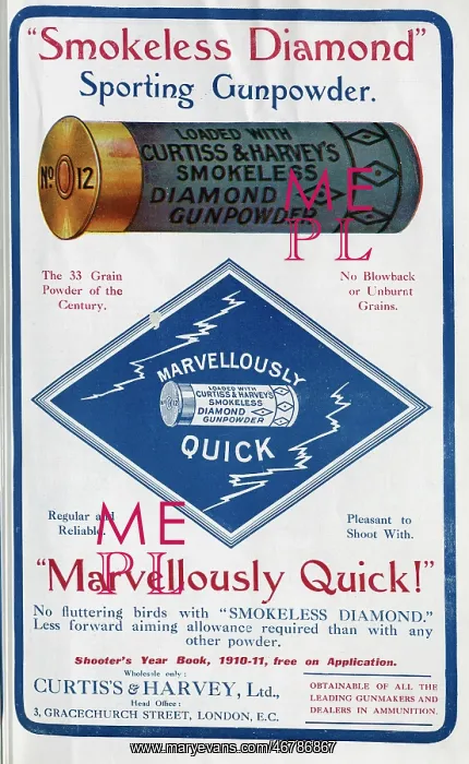 : Advertisement for Smokeless Diamond Sporting gunpowder : Advertisement for Smokeless Diamond Sporting gunpowder