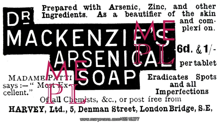 : An advert for soap made with Arsenic and Zinc : An advert for soap made with Arsenic and Zinc