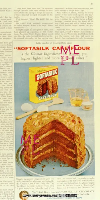 : Advertisement for Softasilk Cake Flour : Advertisement for Softasilk Cake Flour