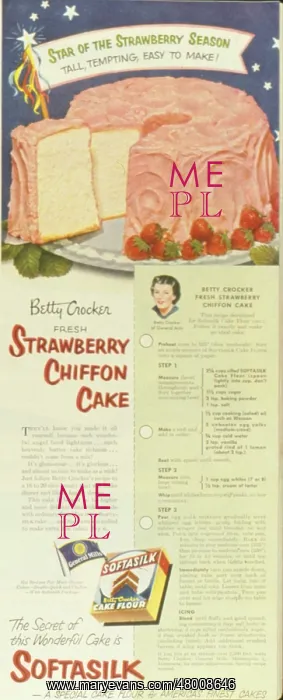 : Advertisement for Softasilk Cake Flour : Advertisement for Softasilk Cake Flour