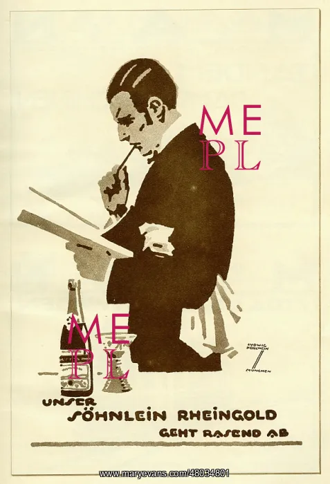 : An advertisement for the Sohnlein Rheingold wine cellar : An advertisement for the Sohnlein Rheingold wine cellar