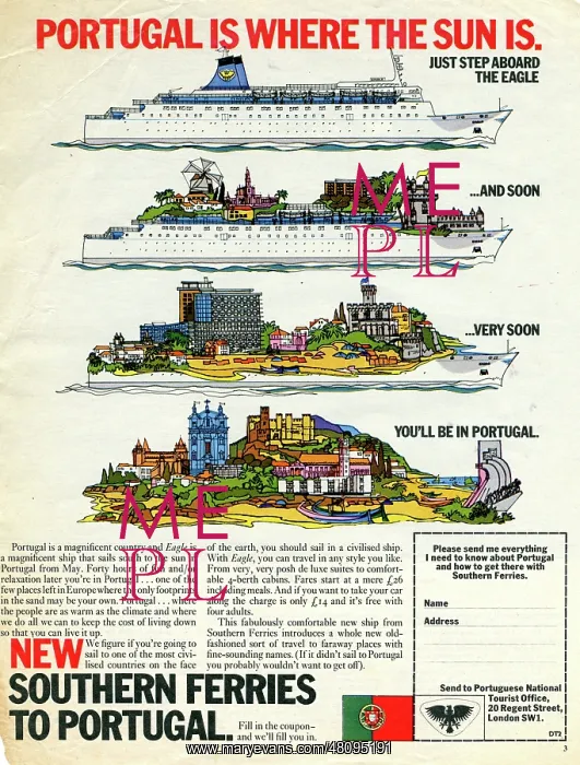 : Advertisement, Southern Ferries to Portugal : Advertisement, Southern Ferries to Portugal