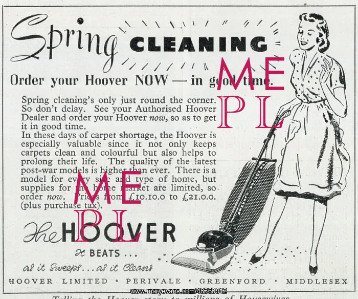 : Advert, Spring Cleaning, Hoover Vacuum Cleaner : Advert, Spring Cleaning, Hoover Vacuum Cleaner