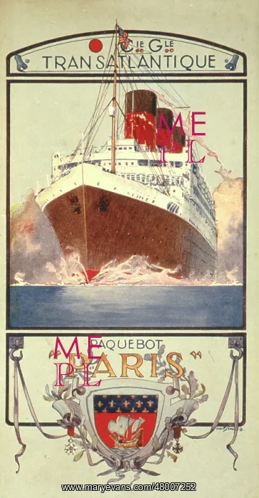 : Advertisement for SS Paris ocean liner : Advertisement for SS Paris ocean liner