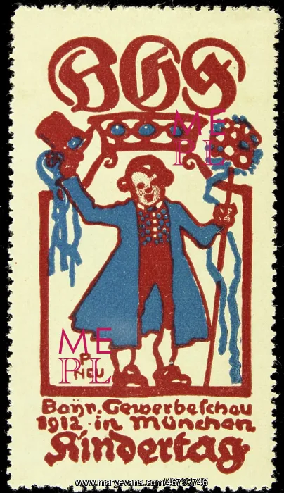 : Advertising stamp Bavarian Trade Show 1912 : Advertising stamp Bavarian Trade Show 1912