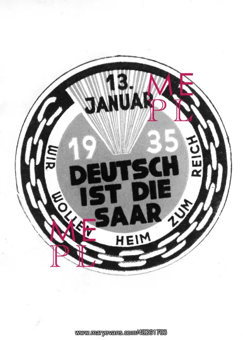 : Advertising stamp for the Saar referendum, 1935 : Advertising stamp for the Saar referendum, 1935