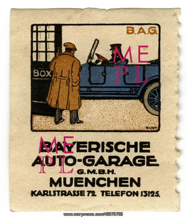 : advertising, stamps, Bayerische Auto - Garage : advertising, stamps, Bayerische Auto - Garage