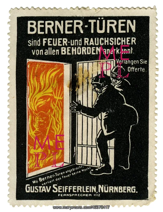 : advertising, stamps, Berner doors, Gustav Seifferlein : advertising, stamps, Berner doors, Gustav Seifferlein