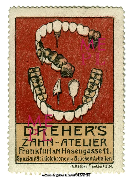  : advertising, stamps, Dreher's Zahn-Atelier