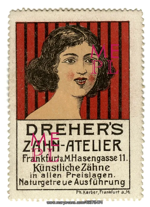 : advertising, stamps, Dreher's Zahn-Atelier