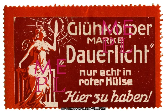 : advertising, stamps, light bulb Dauerlicht, Germany : advertising, stamps, light bulb Dauerlicht, Germany