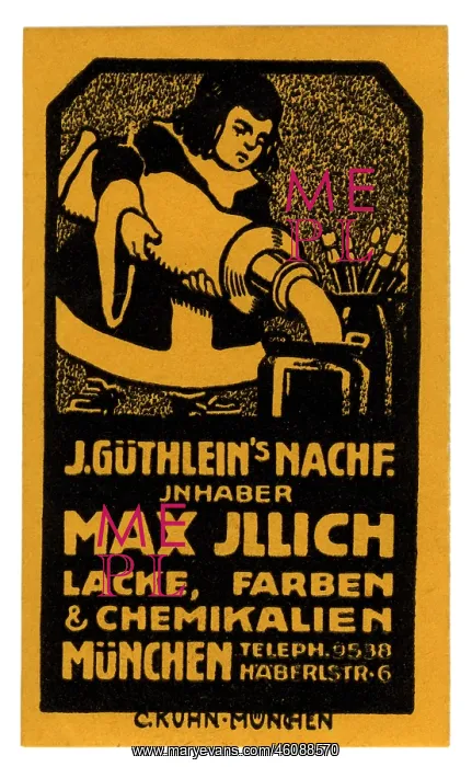 : advertising, stamps, Max Illich varnish, colours : advertising, stamps, Max Illich varnish, colours