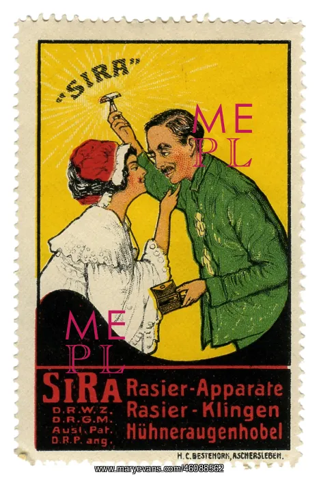 : advertising, stamps, SIRA shaving tools, Germany : advertising, stamps, SIRA shaving tools, Germany
