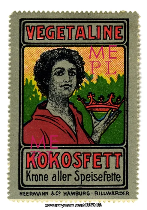 : advertising, stamps, Vegetaline, Kokosfett - : advertising, stamps, Vegetaline, Kokosfett -