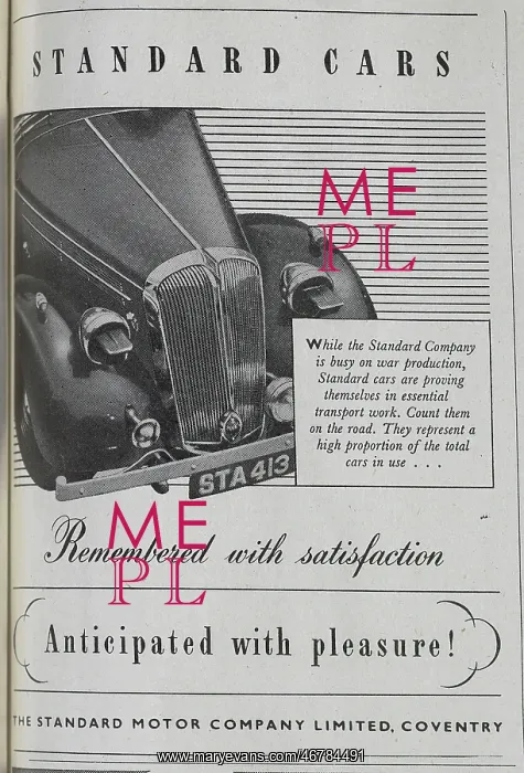 : Advert for Standard Cars : Advert for Standard Cars
