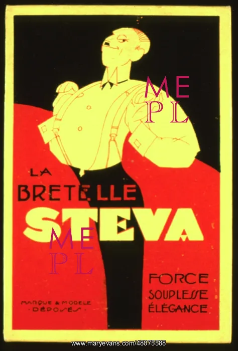 : Advertisement for Steva braces (suspenders) : Advertisement for Steva braces (suspenders)