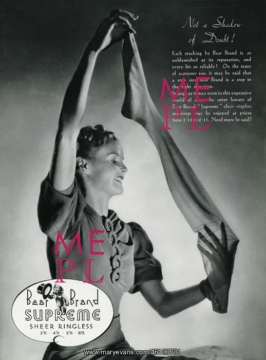 : Advert for Stockings by Bear Brand 1938 : Advert for Stockings by Bear Brand 1938