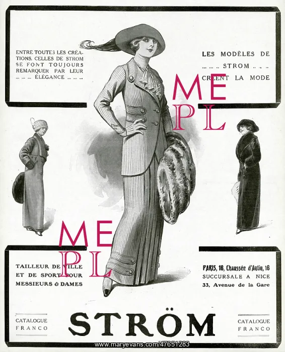  : Advert for Strom winter coats 1912