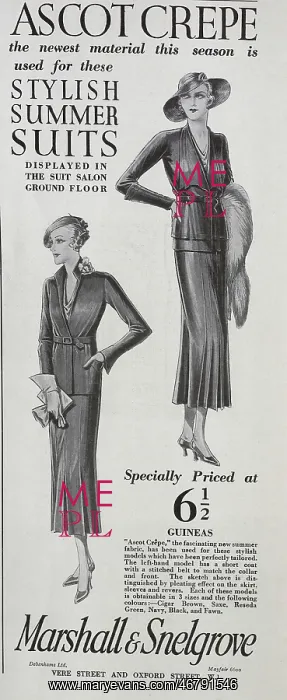 : Advert for Summer Suits in Ascot Crepe : Advert for Summer Suits in Ascot Crepe